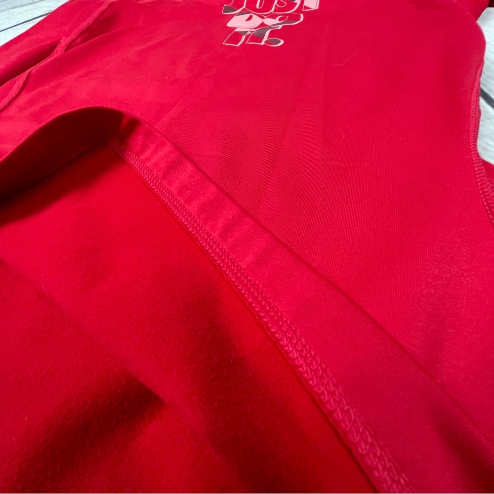 NIKE Pro red long sleeve thermal fleece lined crew neck logo top, size M - Picture 12 of 16